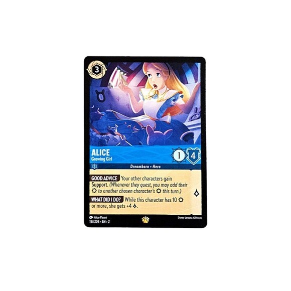 Disney Lorcana Alice Growing Girl #137/204 Legendary Card Bundle - Picture 3 of 4